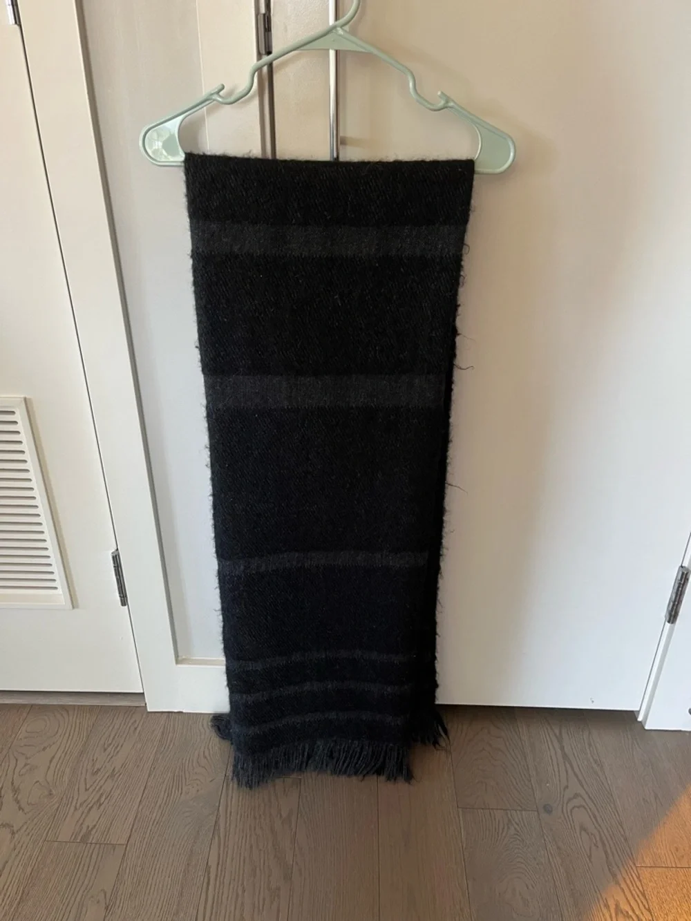 Restoration Hardware Black & Grey cozy Alpaca throw blanket.